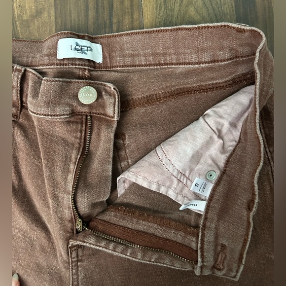 LOFT Women's Straight Brown Jeans Size 6 - Picture 3 of 9